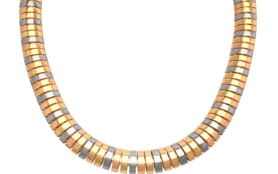 Jewellery Necklace CARTIER, necklace, Tubogas, 18K tri-colour gold, serial numbe...