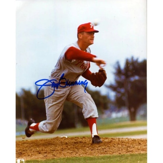 Jim Bunning Autographed 8x10 Phillies Photo