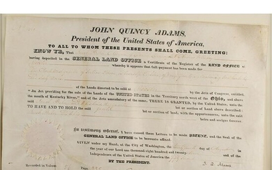 John Quincy Adams Document Signed as President