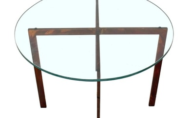 Knoll Barcelona Style Glass Top Side Table
