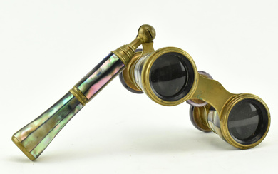 LATE 19TH CENTURY ABALONE AND BRASS PAIR OF OPERA GLASSES