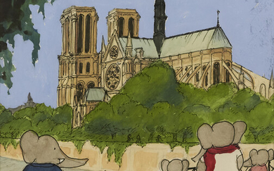 LAURENT DE BRUNHOFF. "Babar took them to see the Cathedral of Notre Dame."...