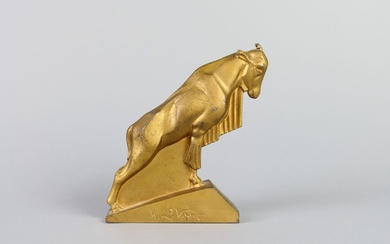 LE VERRIER Max (1891-1973) d'après. Bouc. Sculpture en métal à patine dorée. Signée sur la...