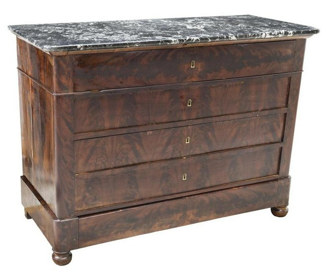 LOUIS PHILIPPE PERIOD MARBLE-TOP SECRETARY CABINET