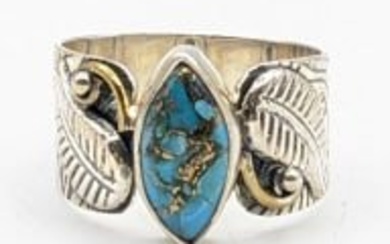 Ladies Sterling Silver Turquoise Ring