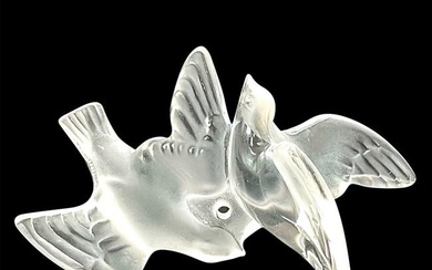 Lalique Crystal Bird Ornament, Two Turtle Doves