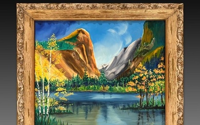 Landscape Oil Painting with H. E. Nicholls 1968 Mark