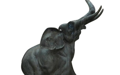 Large Bronze Elephant Garden Statue
