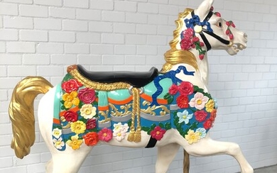 Large carousel horse with gold leaf finish ca. 1990