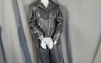 Leather Ladies Harley Davidson Jacket, Chaps, Boots