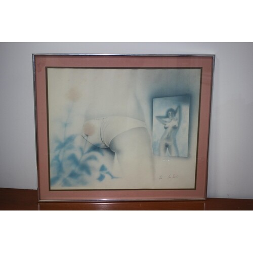 Limited Edition Signed Print - Framed of a Naked Woman and h...