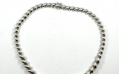 Lirm Italian Silver Graduated Link Necklace