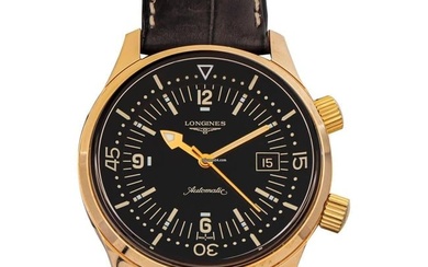 Longines Legend Diver L36748500 - Longines Heritage Automatic Black Dial 18kt Rose Gold Men's Watch