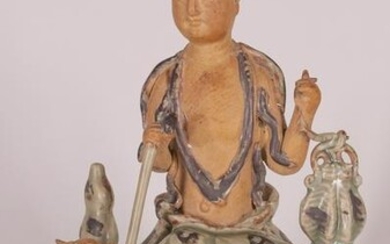 Longquan Figure of Deity with Dog