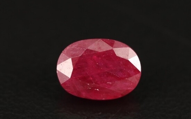 Loose 1.40 CT Oval Faceted Ruby