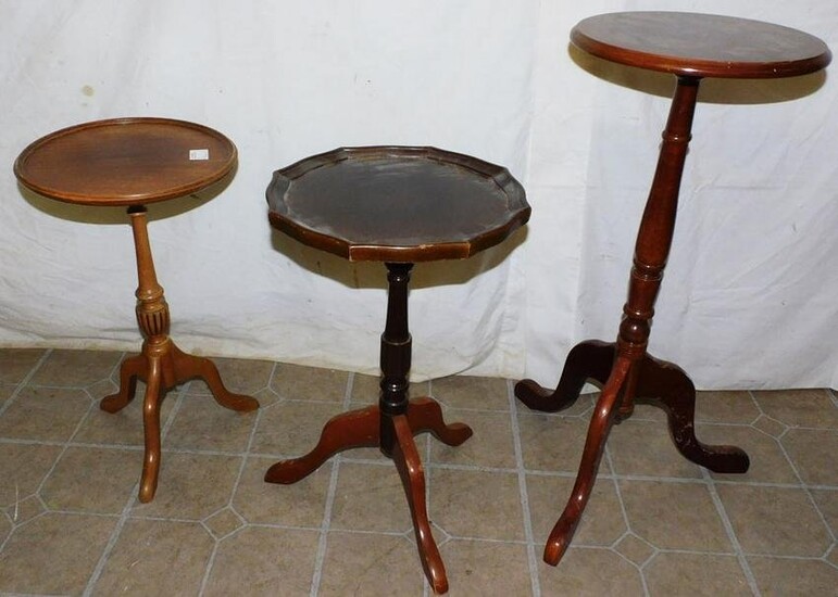 Lot 2 Mahogany Whiskey Stands & Plant Stand
