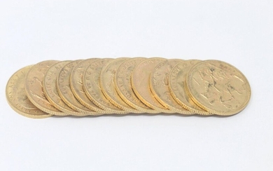 Lot of twelve gold sovereigns Edward VII (1902 x 6;...
