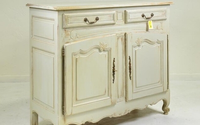 Louis XV Style Painted 2 Drawer 2 Door Buffet