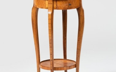Louis XV/XVI Style Tulipwood and Fruitwood Marquetry Side Table