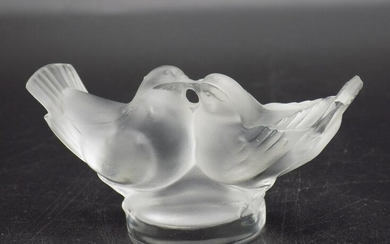 Lovable signed Lalique art glass birds