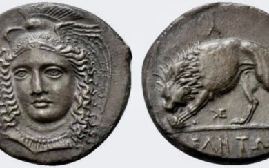 Lucania, Velia, Didrachm signed by Kleudoros, ca. 334-300 BC AR...