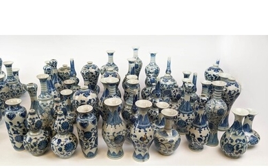 MINIATURE VASES, a collection of fifty-one, 18cm H, Chinese ...