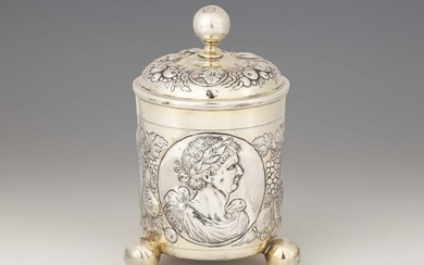 Made for the Abbot of Einsiedeln Abbey: An Augsburg Baroque silver beaker of Raphael v. Gottrau