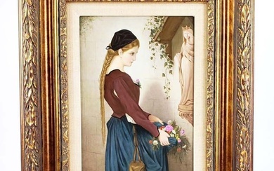 Magnificent 19th C. KPM Plaque of Marguerite
