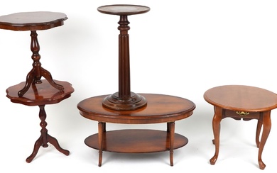 Mahogany occasional furniture comprising inlaid oval coffee ...