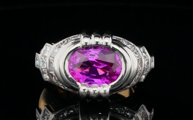 Marchak Paris 5.00ct Pink Sapphire, Diamond 18K Ring