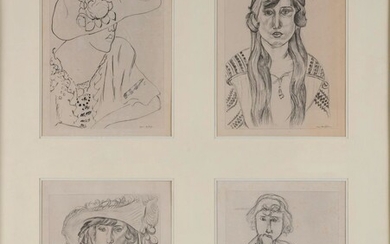 Matisse quatre portraits de femme. Lithographies... - Lot 10 - Paris Enchères - Collin du Bocage