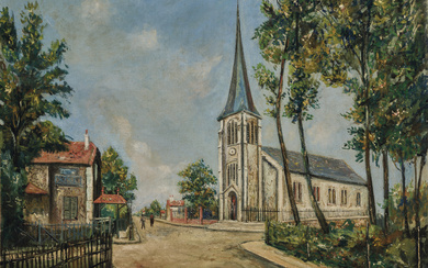 Maurice Utrillo (1883-1955) Paysage de Compiègne, Église Saint-Joseph-aux-Bois