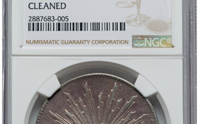 Mexico: , Republic 8 Reales 1868/58 Go-YF AU Details (Cleaned) NGC,...
