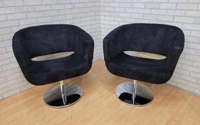 Mid Century Modern Jeffrey Bernett Style Italian Tulip Side Chairs Newly Upholstered - Pair
