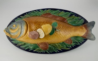 Mintons Majolica Large 'Fish Dish' and Cover Date
