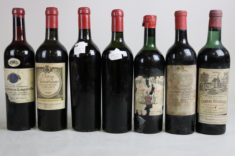 Mixed Lot Bordeaux 1955/believed 1955