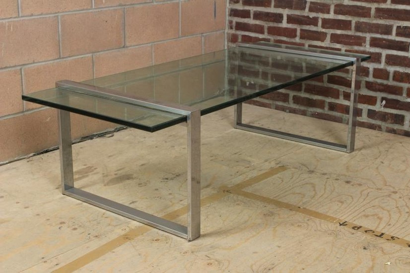 Modern Chrome and Glass Coffee Table