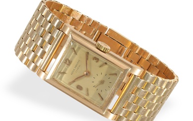 Montre-bracelet : très grande montre pour homme en or rose Patek Philippe, vers 1950, No....
