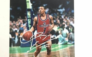 Muggsy Bogues signed 11x14 photo PSA/DNA Washington Bullets Autographed