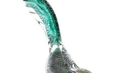 Murano Venetian Blown Glass Bird Sculpture
