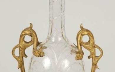 Napoleon III Bronze, Crystal, Marble Cabinet Vase