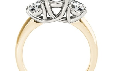 Natural 1.5 CTW Diamond Engagement Ring 18K Yellow Gold