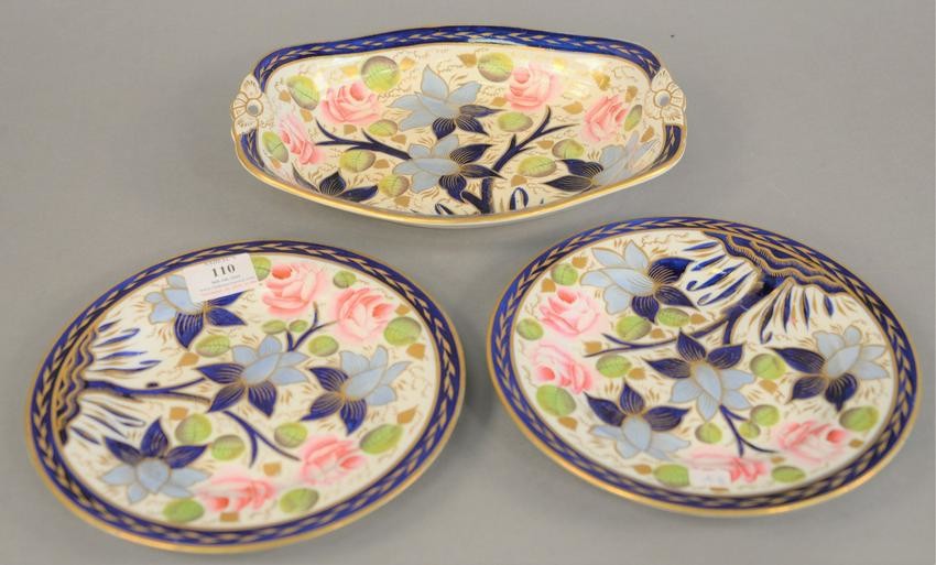 Nineteen piece porcelain dessert set, 19th century