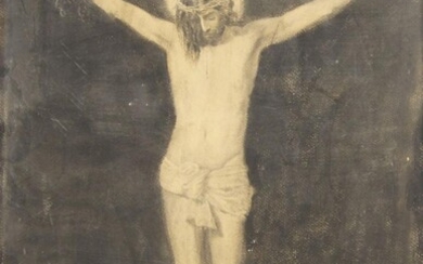 Northern European School, late 19th/early 20th century- The Crucifixion; charcoal on paper, 48 x 34 cm
