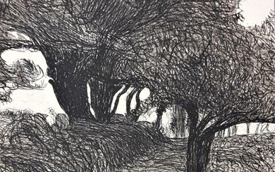 O'CONOR Roderic (1870-1940). « Sentier à travers les arbres » Eau forte et pointe sèche....