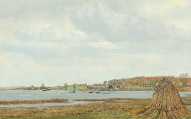 Ole Ring: “Hestehave ved Præstø”. Signed Ole Ring. Oil on canvas. 44×63.5 cm.