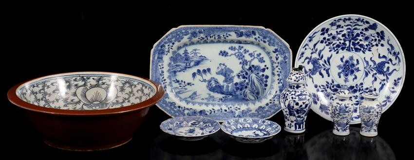 Oriental porcelain bowl with blue decor