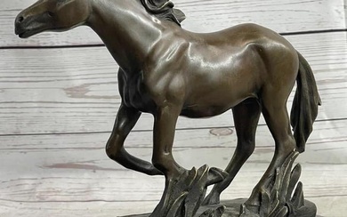 Original Bronze Trotting Arabian Horse Sculpture - Signed by Fisher 8.5" x 10"