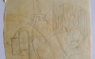 Original pencil drawing, with further sketches on reverse. From the collection of John and Griselda Lewis.
