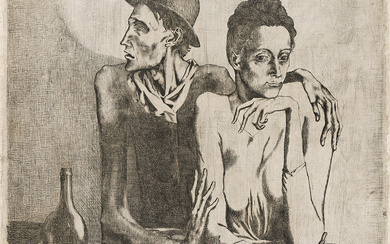 PABLO PICASSO Le Repas Frugal. Etching and drypoint, 1904. 463x377 mm; 18¼x14¾ inches...